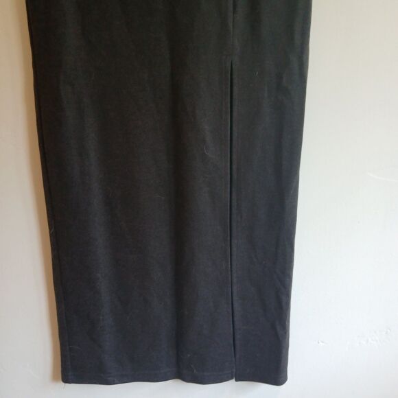 Vintage 90s Ann Mali Pull On Knit Maxi Skirt Size Small Gray Slit Whimsigoth - Picture 5 of 10